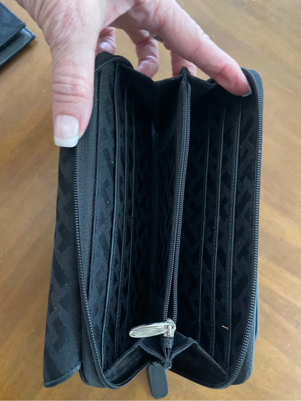 Talbots Black Signature Logo Continental Wallet